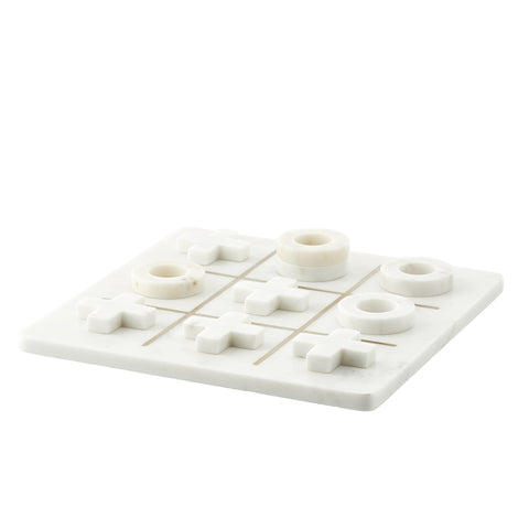Marmilla Tic Tac Toe weißer Marmor 25x25 cm.