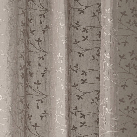 Eloise Duschvorhang 200x160 cm. dunkelbeige Stickerei