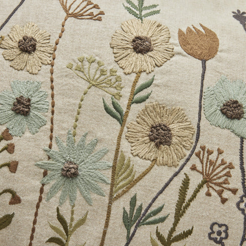 Ruth Kissenbezug mit Blumenstickerei 60x40