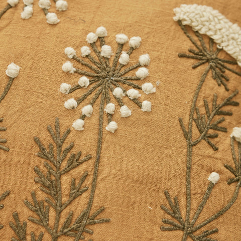 Emilde Kissenbezug 50x50 cm. ocker 100% Baumwolle