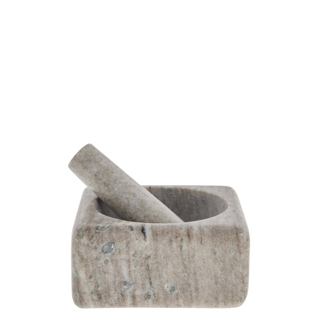 Elina Mörser 12,5x12,5 cm. dunkelbeige Marmor
