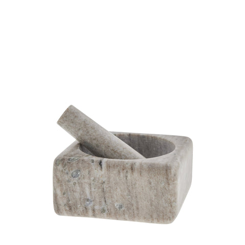 Elina Mörser 12,5x12,5 cm. dunkelbeige Marmor