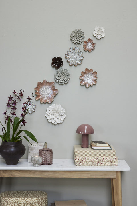 Floria Wanddekoration Ø10 cm. braun Porzellan