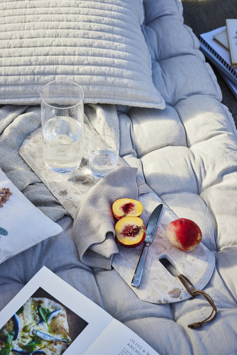 Ellia Schneidebrett 40X30 weiss Marmor