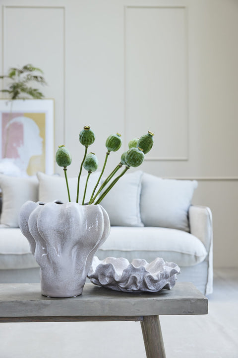 Helene Vase weiss H9 cm