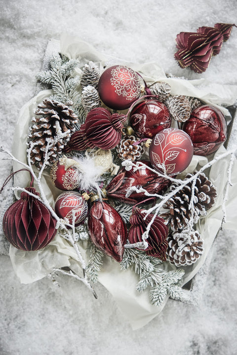 Nosille Weihnachtskugel H8 cm. rot