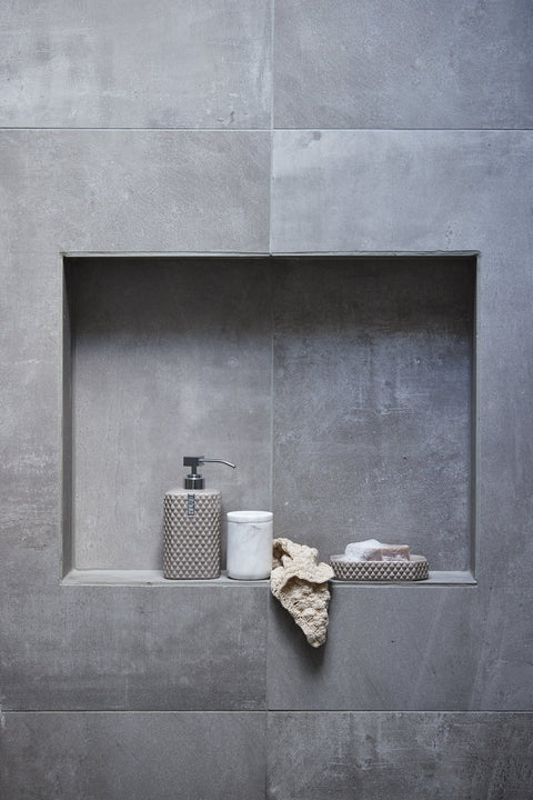 Ellia Dose 9x6 cm. leinen Marmor