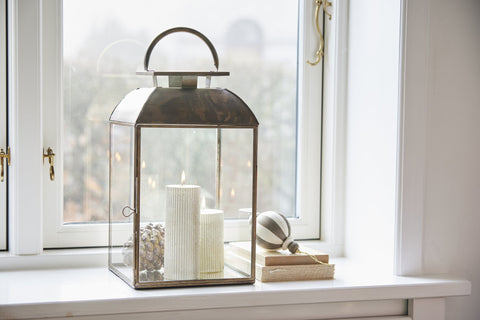 Sigrid Laterne H42 cm. antik gold