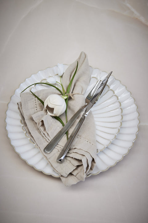 Dehlia ornament Keramik weiss