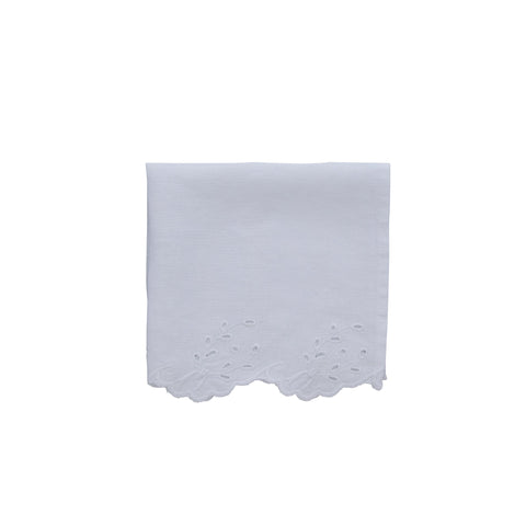 Anglaise-Serviette 45x45 cm. Weiß