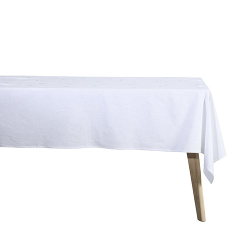 Tischdecke „Nerina“, bestickt, 220 x 140 cm, Weiß