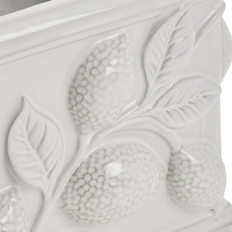 Limonen-Blumentopf, Durchmesser 15,5 cm, Höhe 13,5 cm, Weiß