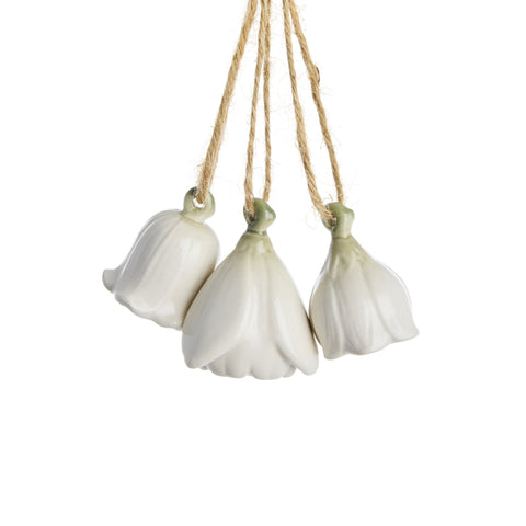 Dehlia 3er-Set BlumenAnhängere, Cremeweiß