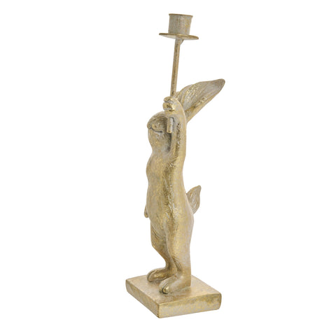 Selille Hasen-Kerzenständer, Höhe 18,5 cm, Länge, Gold