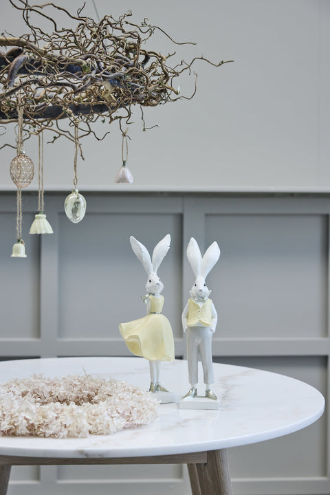 Sevia Hasendekoration H20.5 Weiß/Gelb