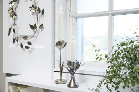 Stefine Blumenkerzenständer H12 Silber