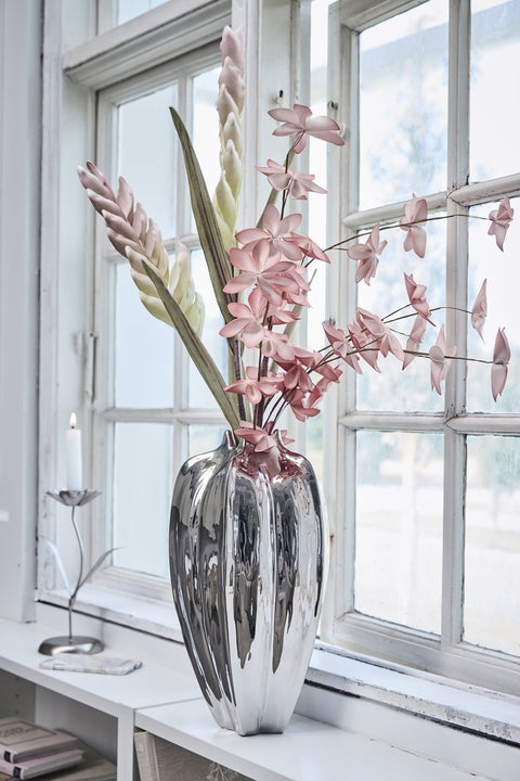 Steffia-Blumen-Kerzenständer H26 Silber