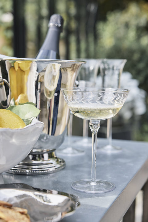 Dauphine champagner untertasse transparent H18 cm