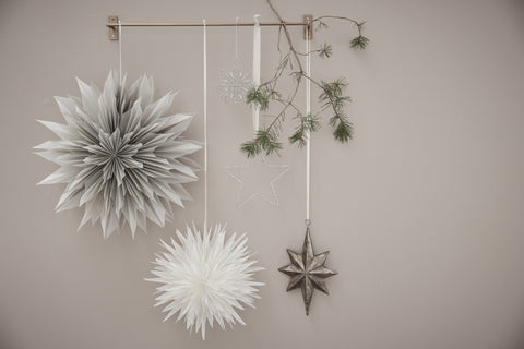 Weihnachtsdekorationen in verschiedenen Stilrichtungen: Papier- und Metallornamente von Lene Bjerre
