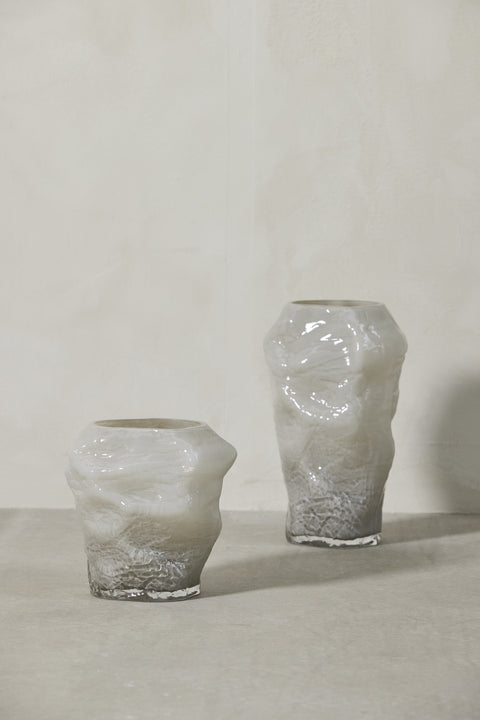 Marinella Vase 30,5 cm. silber grau