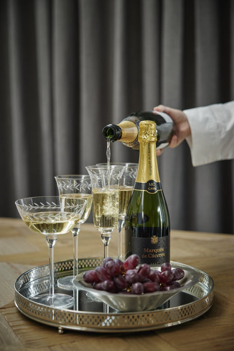 Dauphine champagner untertasse transparent H18 cm