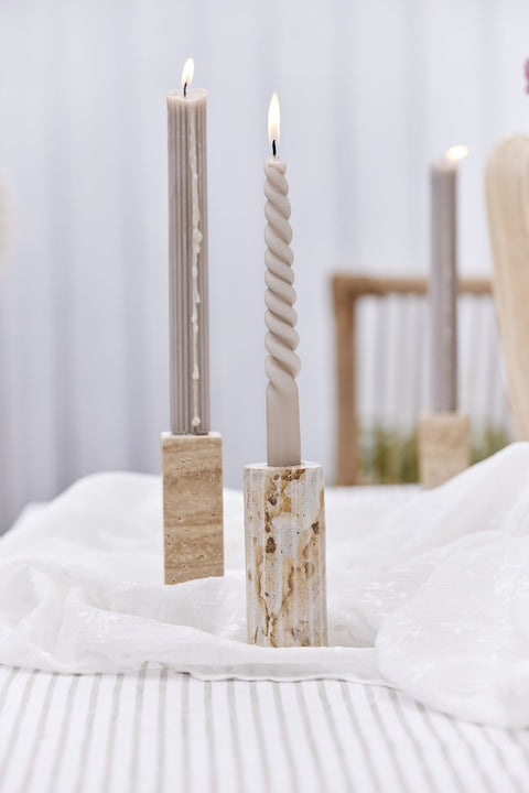 Eliana kerzenleuchter H12,5 cm. leinen Marmor