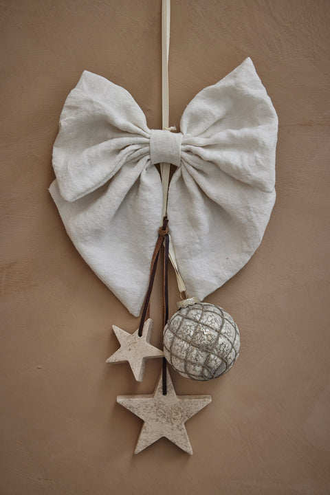 Elina Marmorstern 6,5 cm leinen