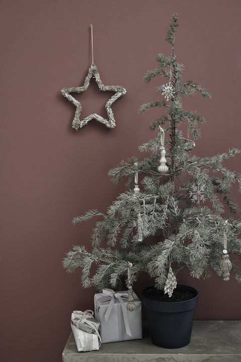 Perline ornament H11,5 cm. gebrochenes weiss