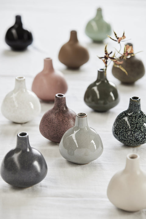 Helene Vase puddergrün H9 cm