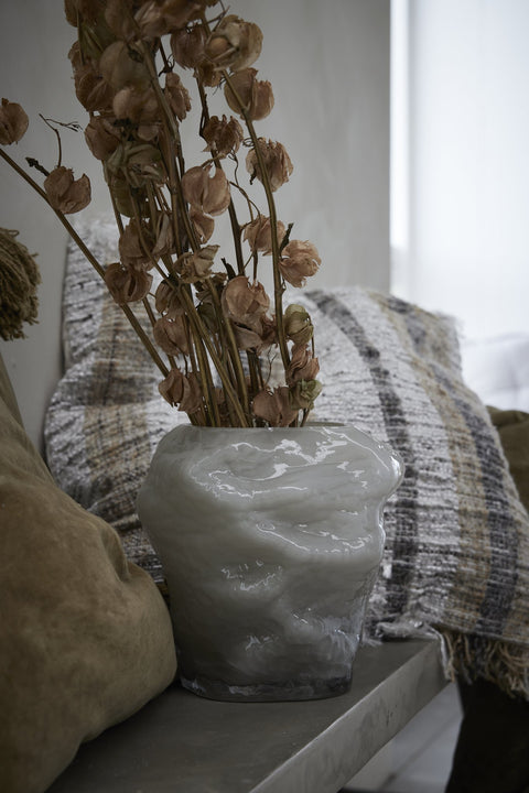 Marinella Vase 19,5 cm. silber grau