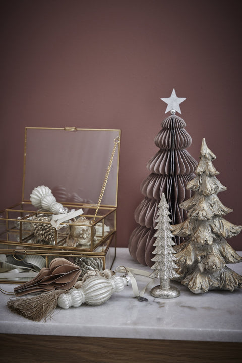 Perline ornament H11,5 cm. gebrochenes weiss