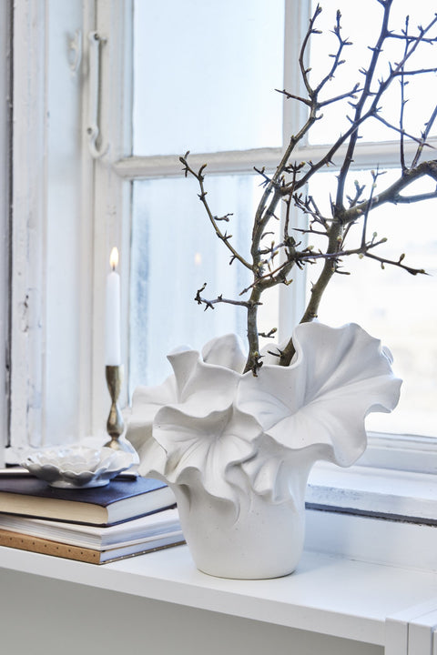 Floria Wanddekoration Ø10,4 cm. weiss Porzellan