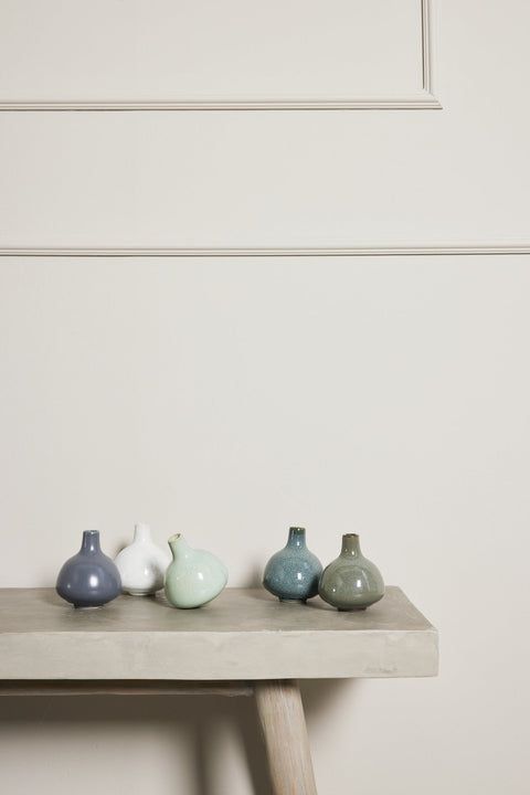 Helene Vase puddergrün H9 cm