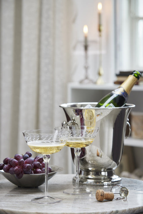 Dauphine champagner untertasse transparent H18 cm