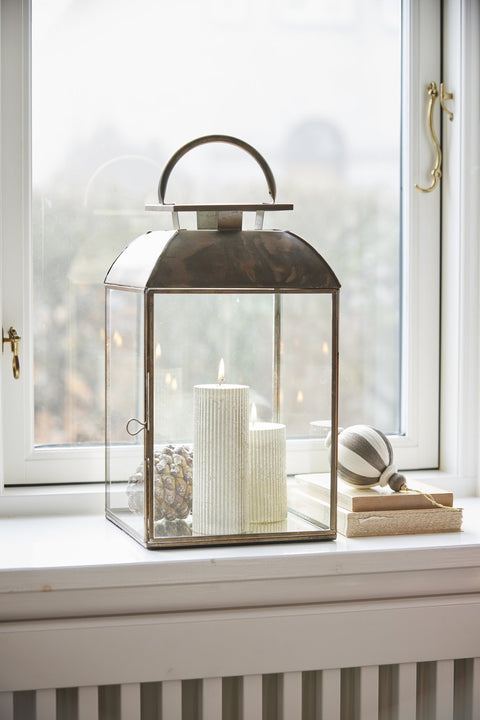 Sigrid Laterne H42 cm. antik gold