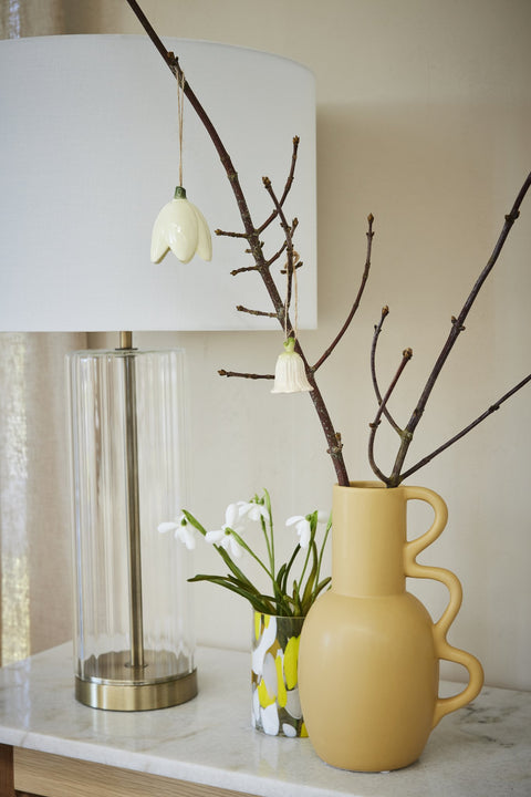 Dehlia  ornament Keramik gelb