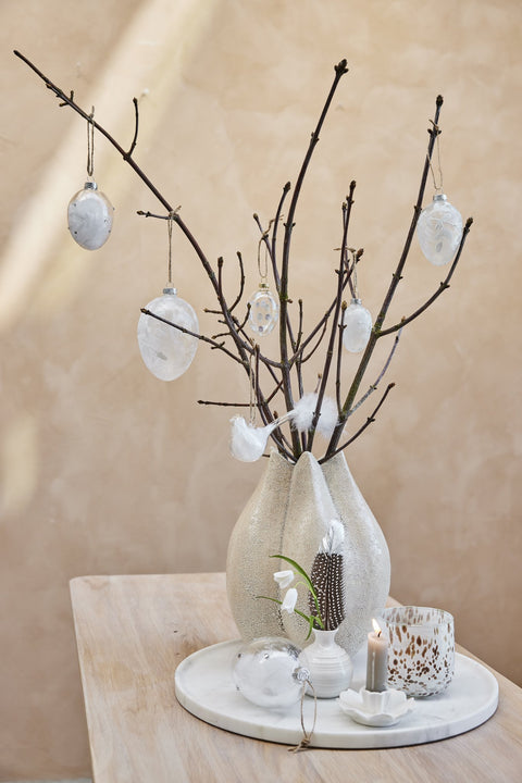 Dehmira  kerzenleuchter Keramik weiss