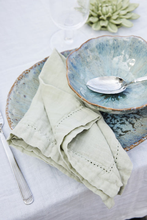 Angela Serviette pudder grün 45x45 cm