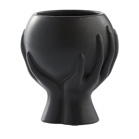 Haniya Topf H16,5 cm. schwarz