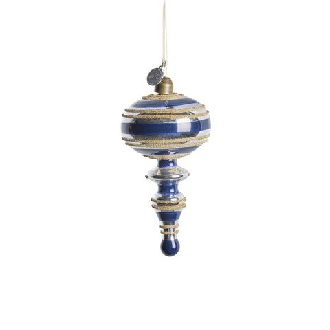 Stribille Ornament Glas H13,7 cm dunkel blau