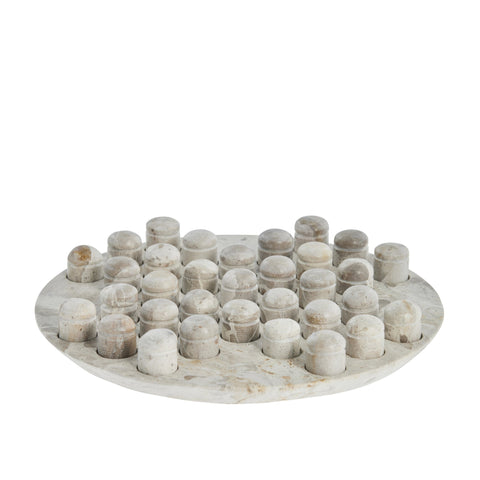 Ellia Solitaire-Brettspiel 25 cm. leinen Marmor