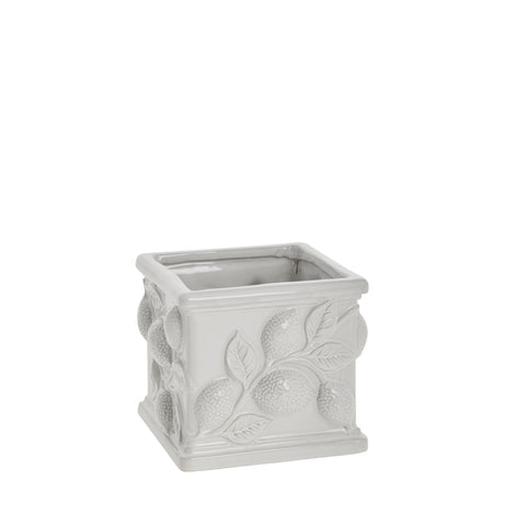 Limonen-Blumentopf, Durchmesser 15,5 cm, Höhe 13,5 cm, Weiß