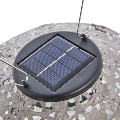 Lunaria Solarlaterne, Durchmesser 18 x Höhe 33 cm, Grau