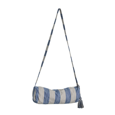 Felima Stranddecke, gestreift / 200 x 140 cm, Leinen/Blau