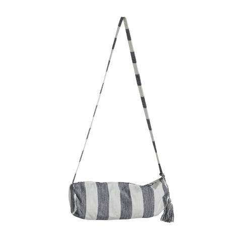 Felima Stranddecke, gestreift / 200 x 140 cm, Weiß/Dunkelgrau