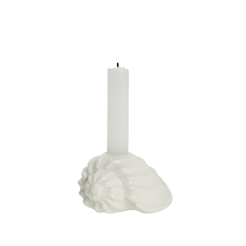 Shellille-Kerzenständer Muschel, H6 cm, Weiß