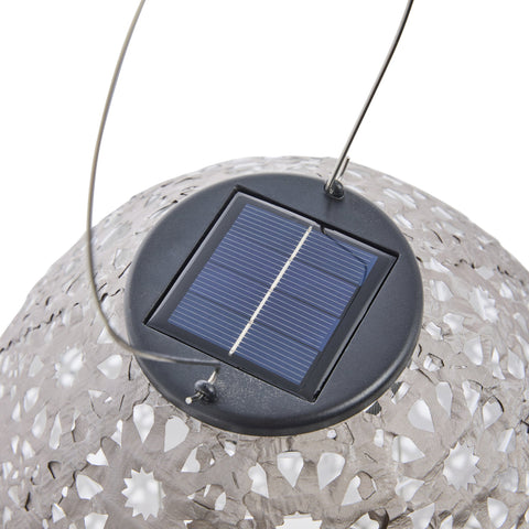 Lunaria Solarlaterne, Durchmesser 26 x Höhe 26 cm, Grau