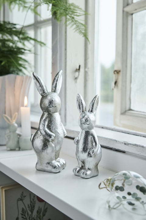 Sesinia Hasen-Dekoration H15,5 Silber