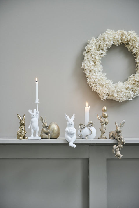 Selille Hasen-Kerzenständer H18.5 Weiß