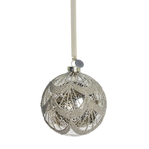 Perline Dekoration H10 cm. antik silber